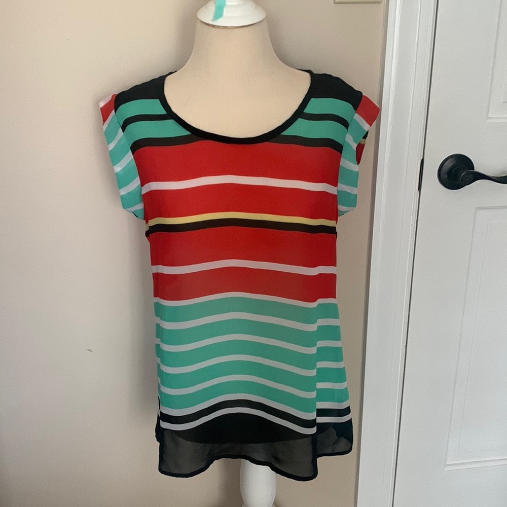 Charming Charlie Striped Colorblock Top